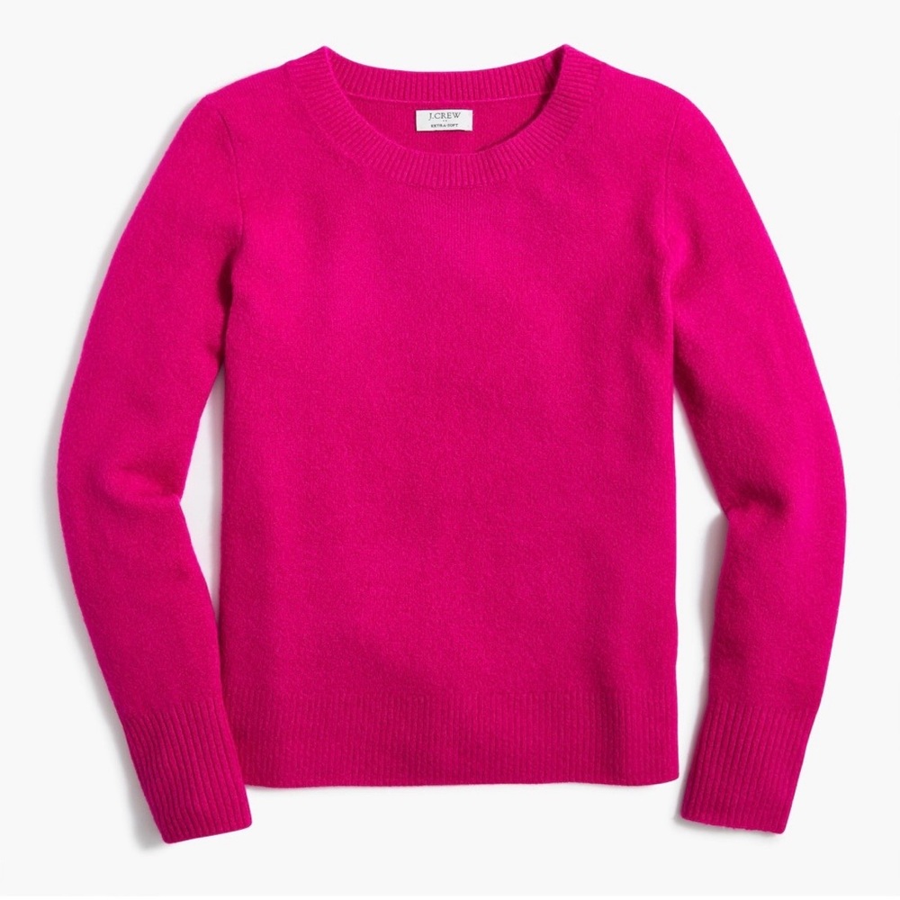 J. Crew Vibrant Pink Sweater in Extra-Soft Yarn, sz smal